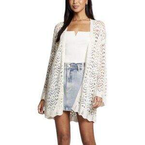 Saltwater LUXE Solana Sweater Crochet Style Open Front Cardigan Sz S